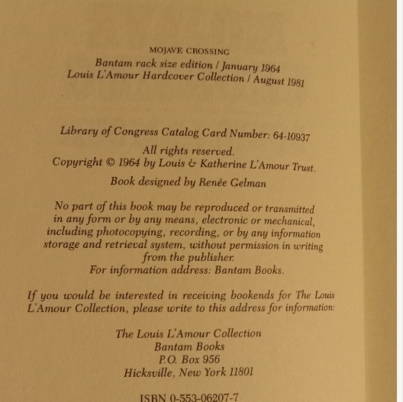 1981 Vintage Faux Leather Hardcover Mojave Crossing by Louis L'Amour - Picture 2 of 8